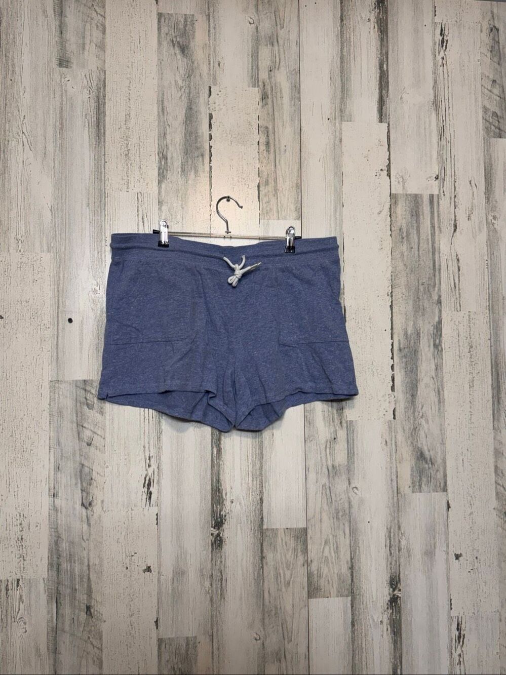 Athletic Works Heather Slate Blue Drawstring Sweat Shorts Womens XL (16-18) Loun